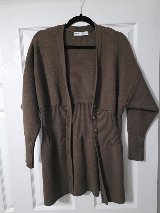 Zara Sweaters - ZARA Olive Green Ribbed Knit Top